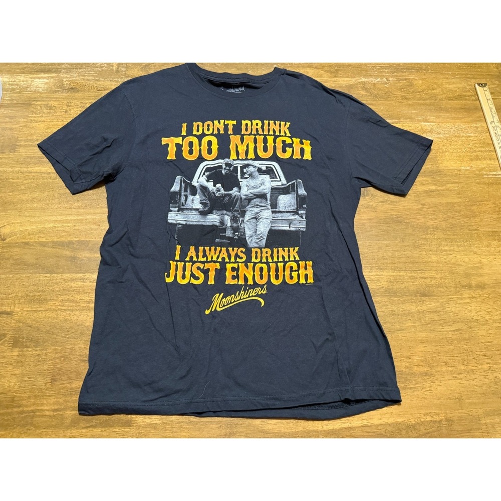 Moonshiners Shirt Mens Size XL Blue I don't drink too much.. Graphic Print